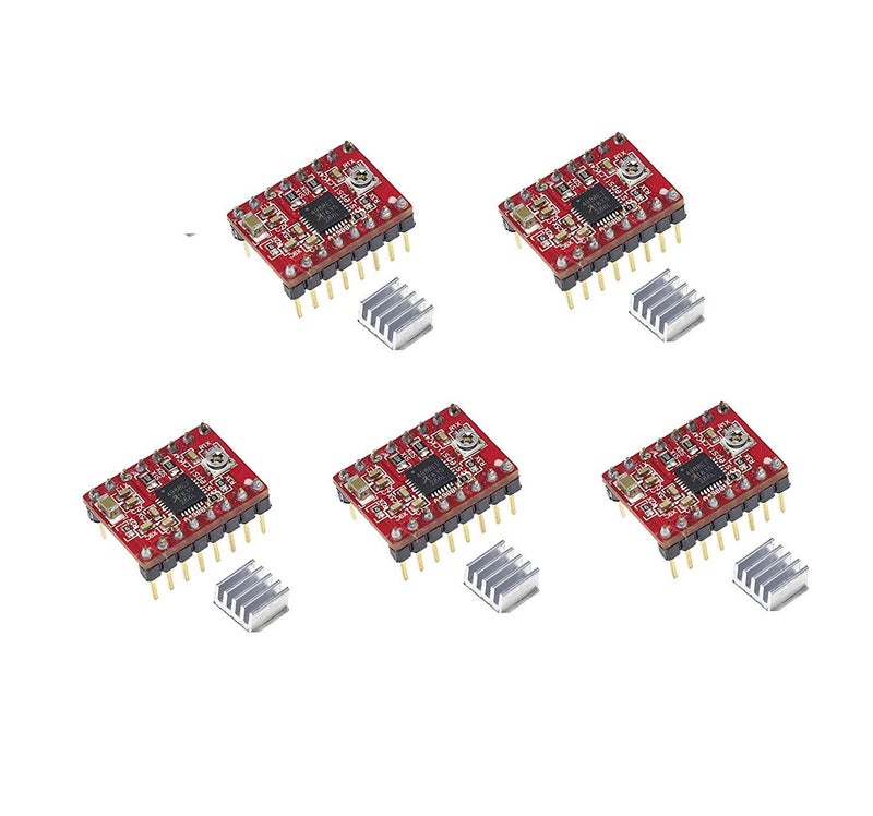 Bolsen 5pcs/lot Reprap Stepper Driver pololu A4988 Stepper Motor Driver Module with Aluminum Heat Sink for ramps 1.4 3D Printer - Image 1